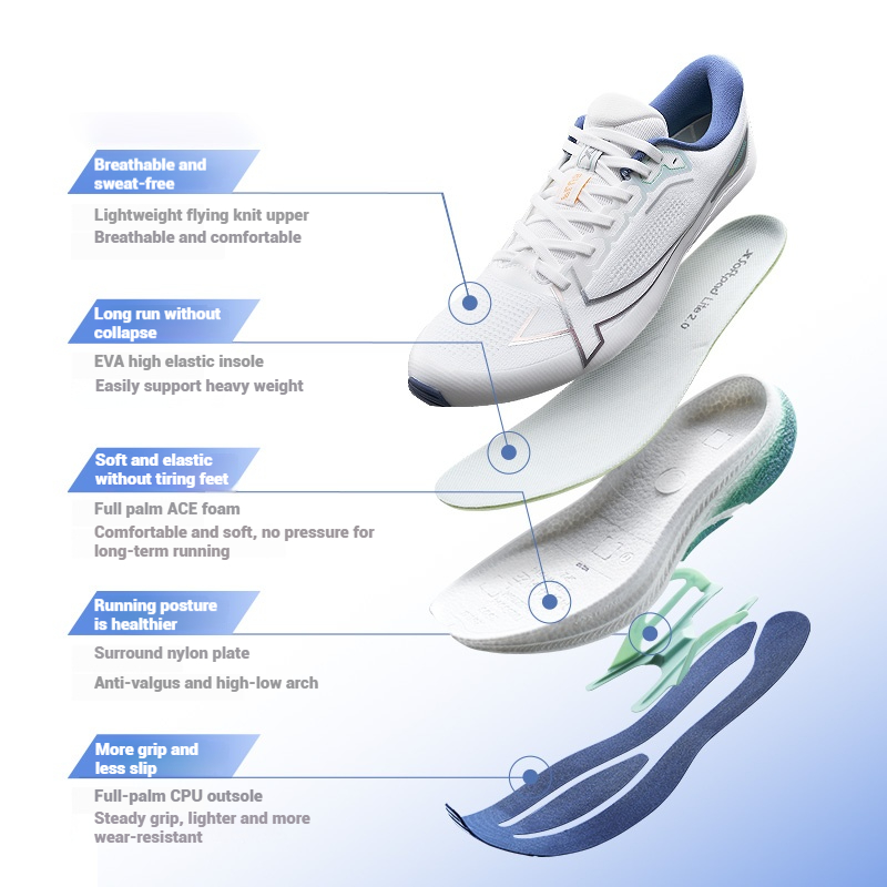 Xtep 2000km Plus zapatillas pa - Reflective Night Running Shoes reseña y precio